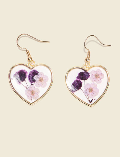Boucles d'oreilles pendantes vieux rose femme