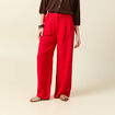Pantalon large taille standard rouge femme