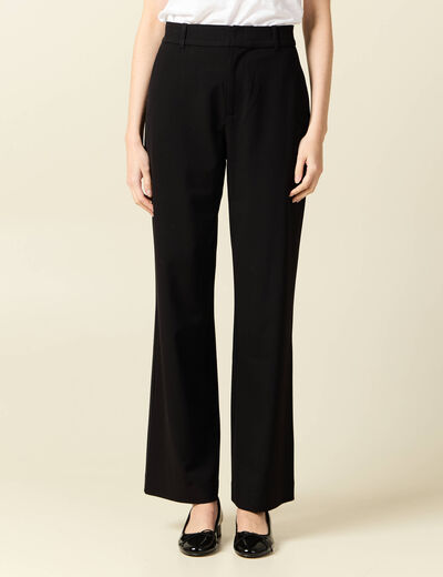 Pantalon straight taille haute noir femme