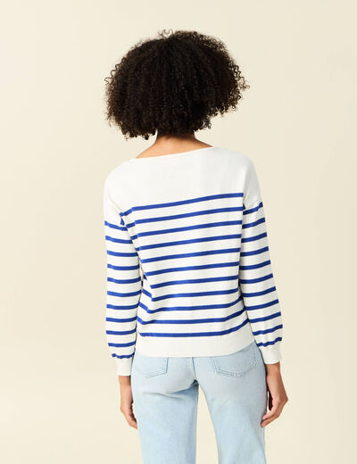 Pull manches longues ecru femme