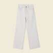 Jeans large taille haute denim gris clair femme