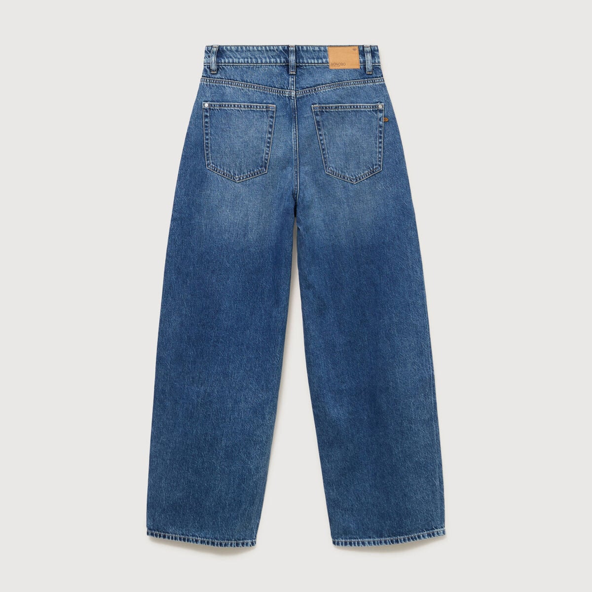 Jeans loose en coton denim used femme