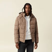 Doudoune capuche amovible marron foncé homme