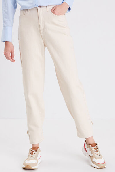 Pantalon slouchy creme femme