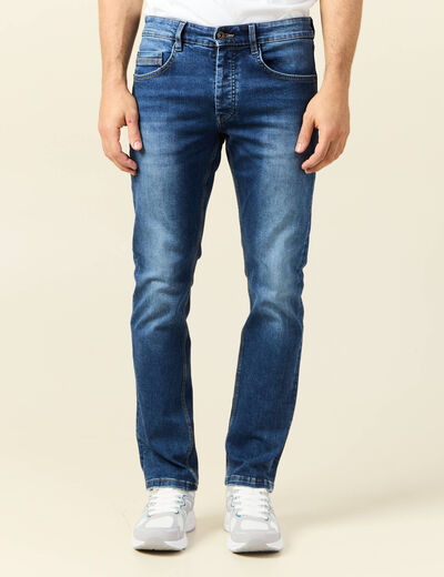 Jeans straight éco-responsable denim stone homme