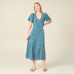 Robe longue éco-responsable bleu femme