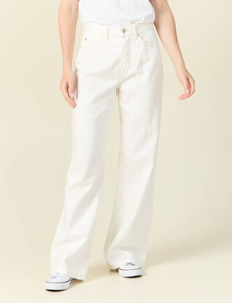 Jeans large éco-responsable denim blanc femme