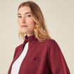 Gilet manches longues zippé prune femme