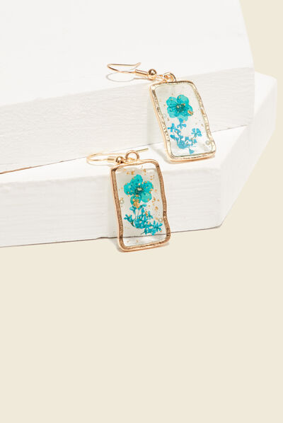 Boucles d'oreilles pendantes bleu clair femme