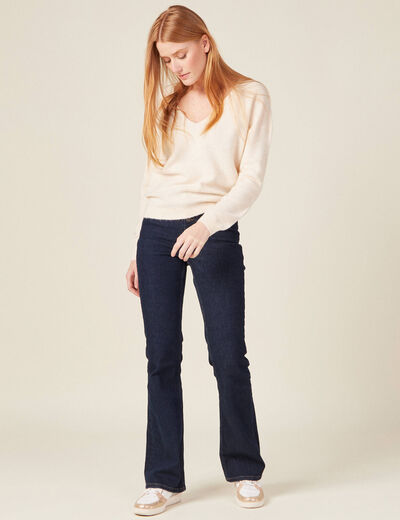Pull manches longues ecru femme