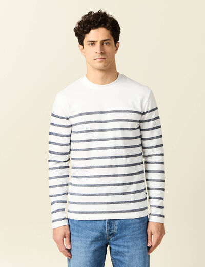 T-shirt manches longues ecru homme