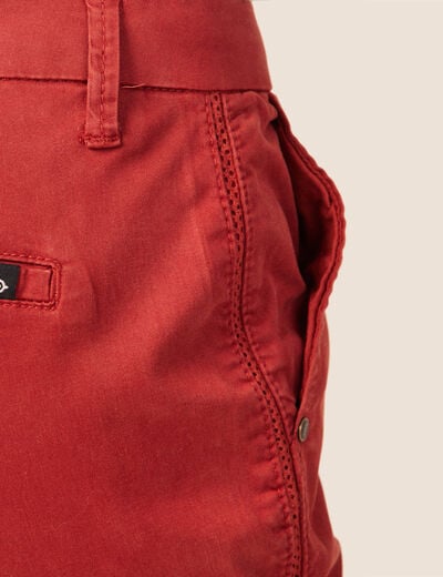 Chino 7/8&egrave;me taille standard orange fonc&eacute; femme