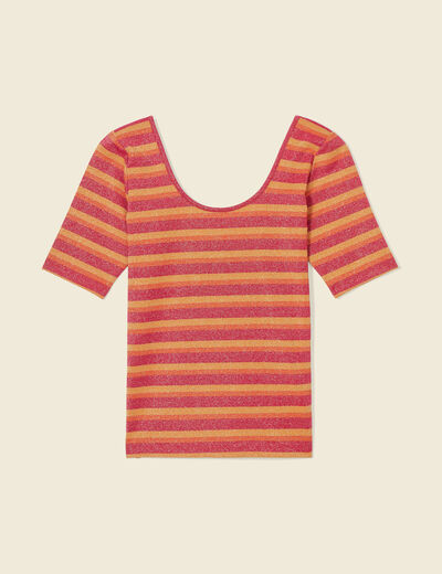 T-shirt manches courtes rouge clair femme