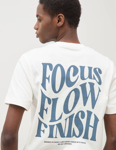 T-shirt en coton ecru homme