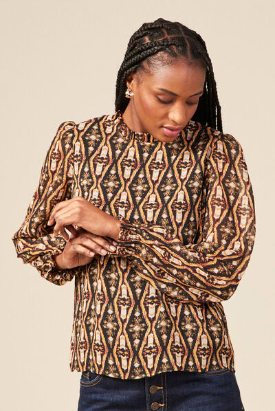 Blouse éco-responsable camel femme