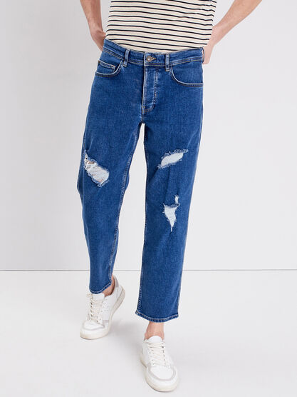 Jeans regular destroy denim stone homme