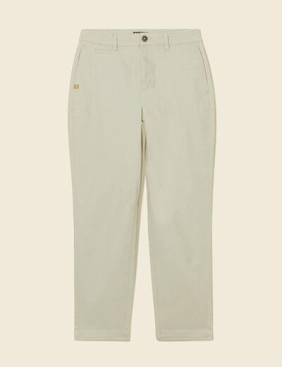 Pantalon chino fluide vert olive femme