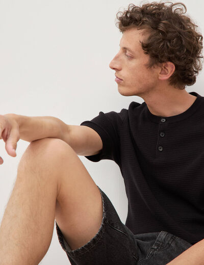 T-shirt en coton manches courtes noir homme