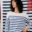 Pull manches longues ecru femme