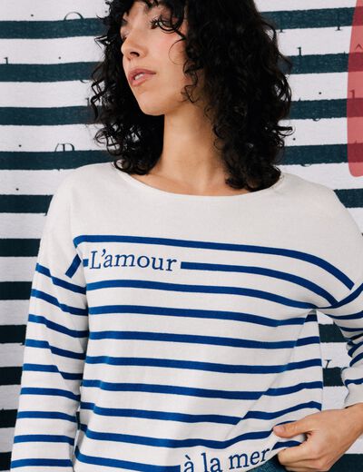 Pull manches longues ecru femme