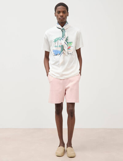 Short jogpant rose poudr&eacute;e homme