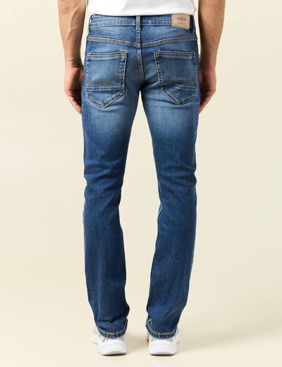 Jeans straight 5 poches denim stone homme