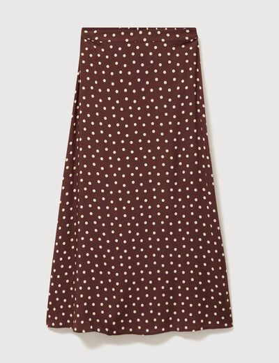 Jupe fluide marron femme