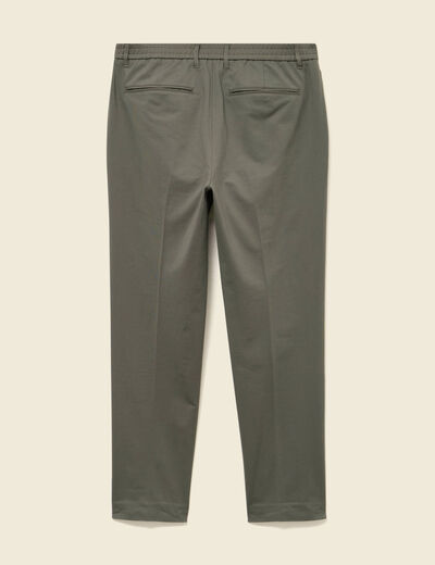 Pantalon chino stretch vert fonc&eacute; homme