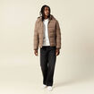 Doudoune capuche amovible marron foncé homme