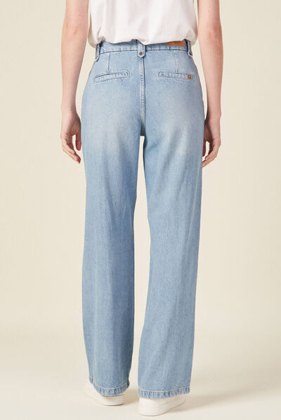 Jeans flare taille haute denim used femme