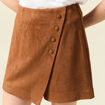 Jupe-short taille haute camel femme
