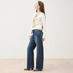 Pull sans manches col rond ecru femme