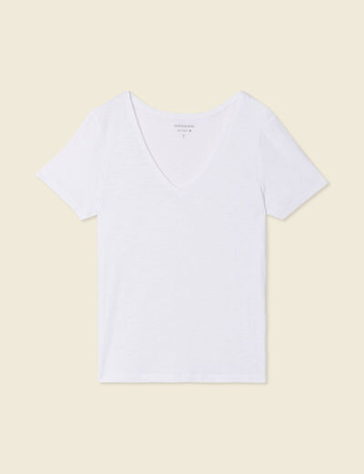 T-shirt manches courtes blanc femme
