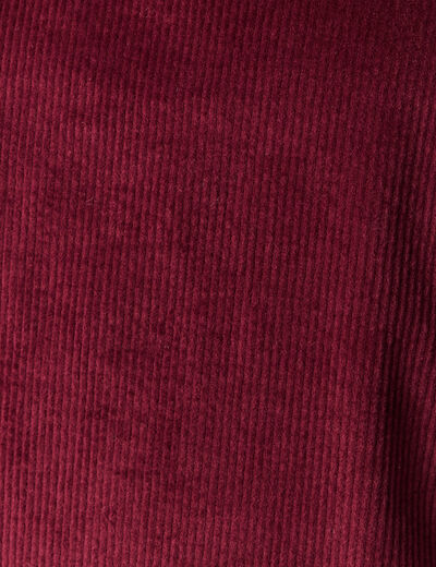 Robe sans manches en velours bordeaux femme