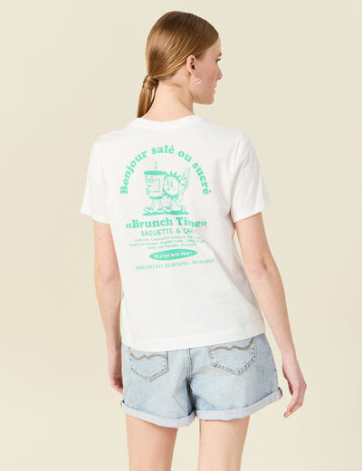 T-shirt éco-responsable ecru femme