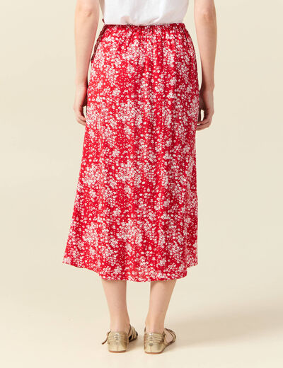 Jupe longue portefeuille rouge femme