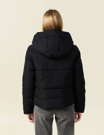 Doudoune à capuche noir femme