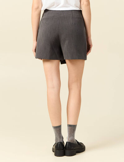 Jupe-short taille haute gris femme