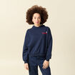 Sweat oversize &agrave; capuche en coton bleu marine femme
