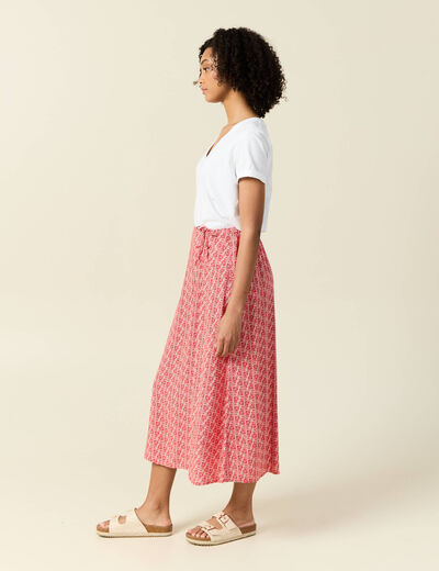 Jupe longue portefeuille rouge femme