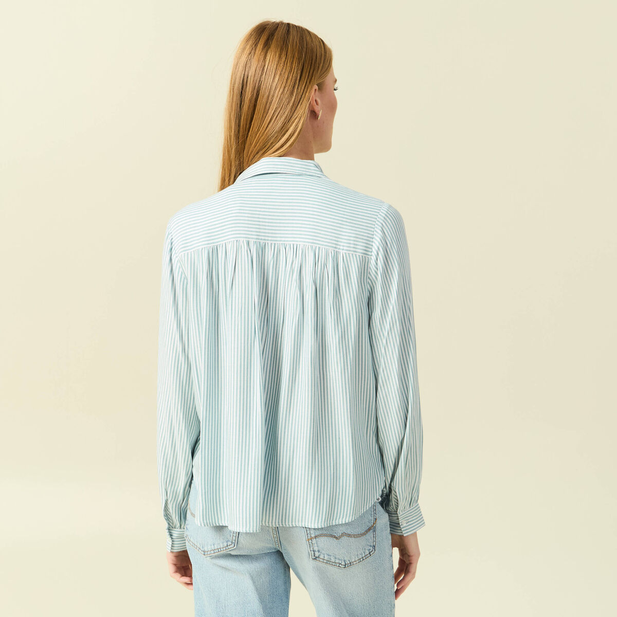 Blouse manches longues gris femme