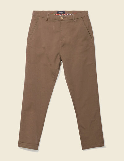 Pantalon chino 7/8ème taupe homme