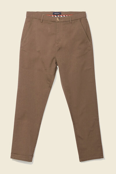Pantalon chino 7/8ème taupe homme