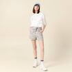 Short ajust&eacute; taille haute creme femme