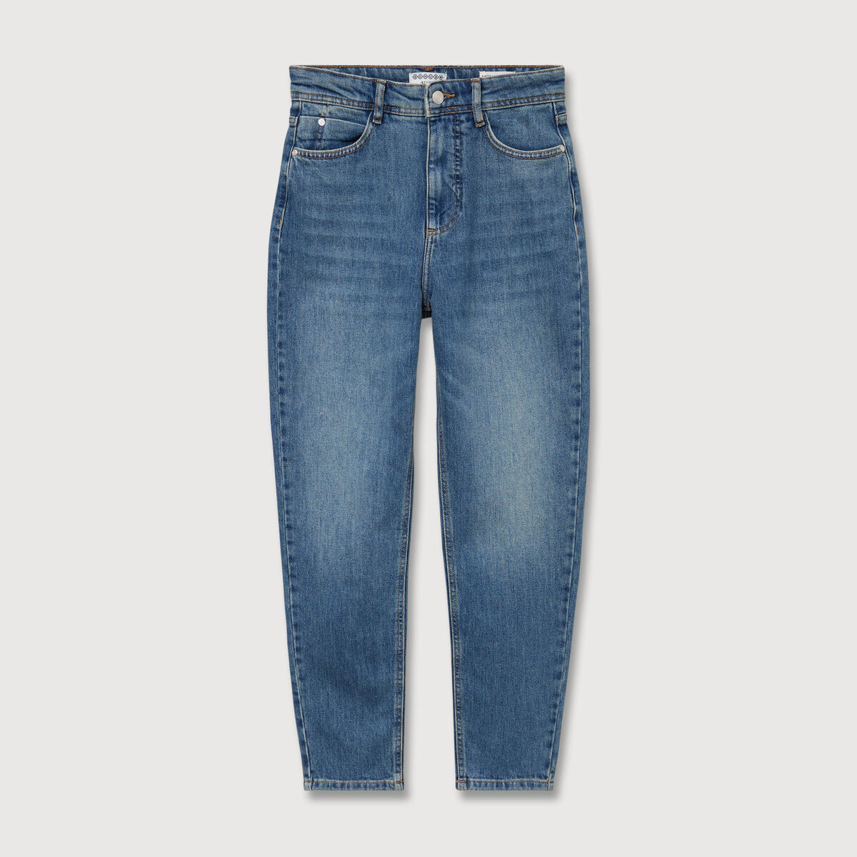Jeans mom cropped taille haute denim dirty femme