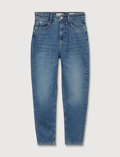 Jeans mom cropped taille haute denim dirty femme