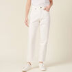 Jeans straight 5 poches denim blanc femme