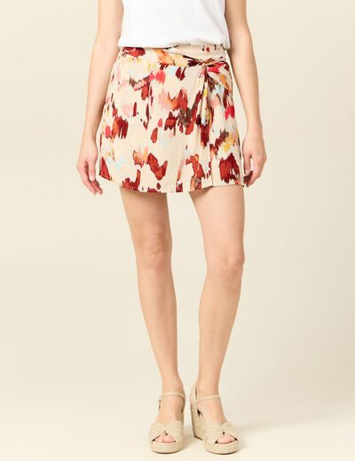 Jupe-short droite fluide sable femme