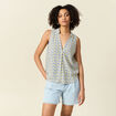 Blouse sans manches bleu femme