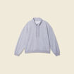 Sweat col camionneur boutonn&eacute; gris femme
